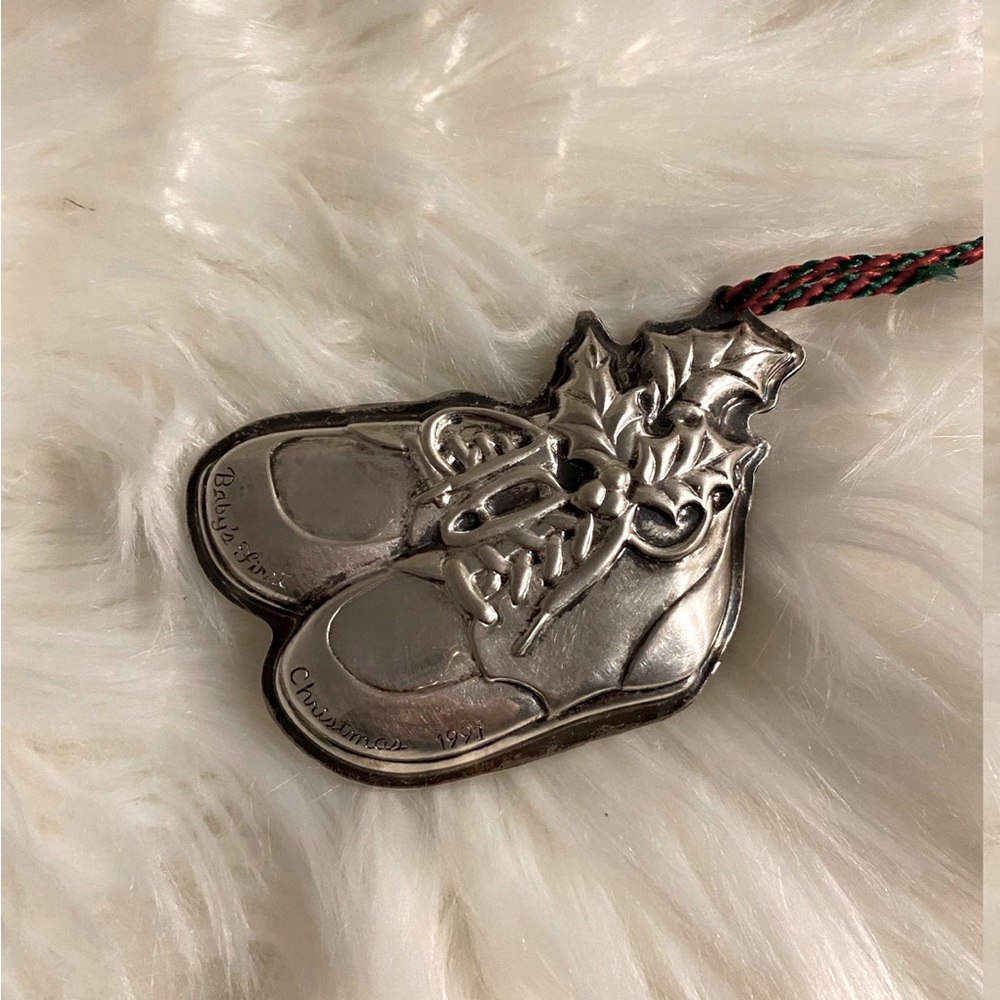 Vintage 1991 Baby’s First Christmas Silver Plated Ornament